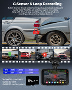 HUPEJOS 4K 2CH Dash Cam Front And Rear STARVIS 2 DualHDR,4"Touch Screen Built-in GPS 5G WiFi,Voice Control,WDR,24/7 Parking Mode