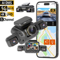HUPEJOS 360° V8 Ultra-5CH 4K Dash Cam With AI Driver Monitor System DMS Built-in GPS WiFi Night Vision,24/7 Parking Monitor Mode
