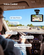 HUPEJOS 4K 2CH Dash Cam Front And Rear STARVIS 2 DualHDR,4"Touch Screen Built-in GPS 5G WiFi,Voice Control,WDR,24/7 Parking Mode