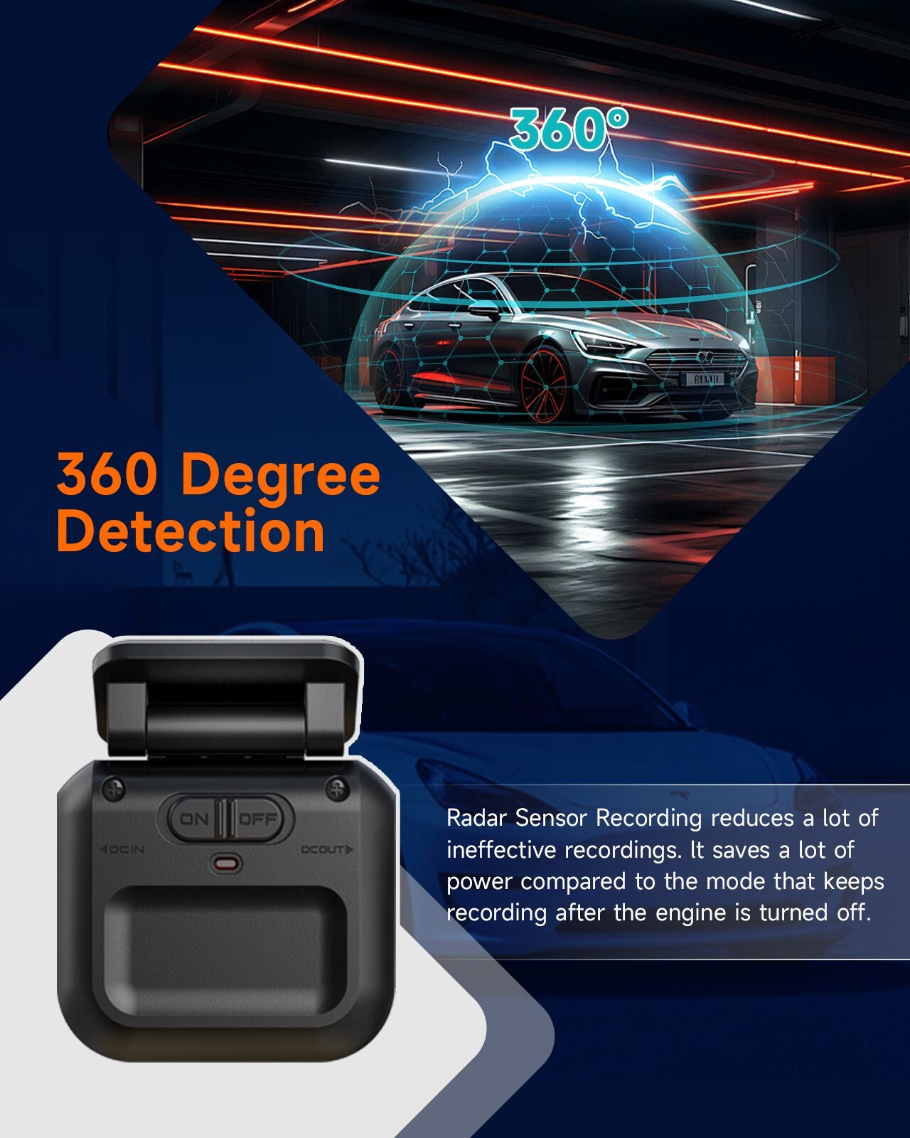 Type-C Hardwire Kit With Radar Detection,Suitable For Dash Cam With Low Voltage Protection, 24/7 Radar Detection Parking