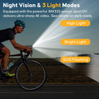 HUPEJOS 4K UHD Action Camera With GPS Tracker,Wireless Bike Camera,Anti-Shake Sport DV,IP65 Waterproof,Bicycle Light,APP Support