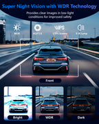 HUPEJOS V8Pro-4CH 360° 4K Dash Cam AI Driver Monitor System Built-in WiFi GPS,Night Vision,Voice Control,24H Parking Mode