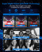 HUPEJOS 360° V8 Ultra-5CH 4K Dash Cam With AI Driver Monitor System DMS Built-in GPS WiFi Night Vision,24/7 Parking Monitor Mode