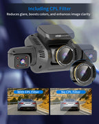 HUPEJOS 360° V8 Ultra-5CH 4K Dash Cam With AI Driver Monitor System DMS Built-in GPS WiFi Night Vision,24/7 Parking Monitor Mode