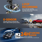 HUPEJOS 360°V7-4CH Dash Cam Front and Rear Inside FHD1080Px4 Built-in Wi-Fi WDR Night Vision Voice Control 24H Parking Mode