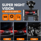 HUPEJOS 360°V7-4CH Dash Cam Front and Rear Inside FHD1080Px4 Built-in Wi-Fi WDR Night Vision Voice Control 24H Parking Mode