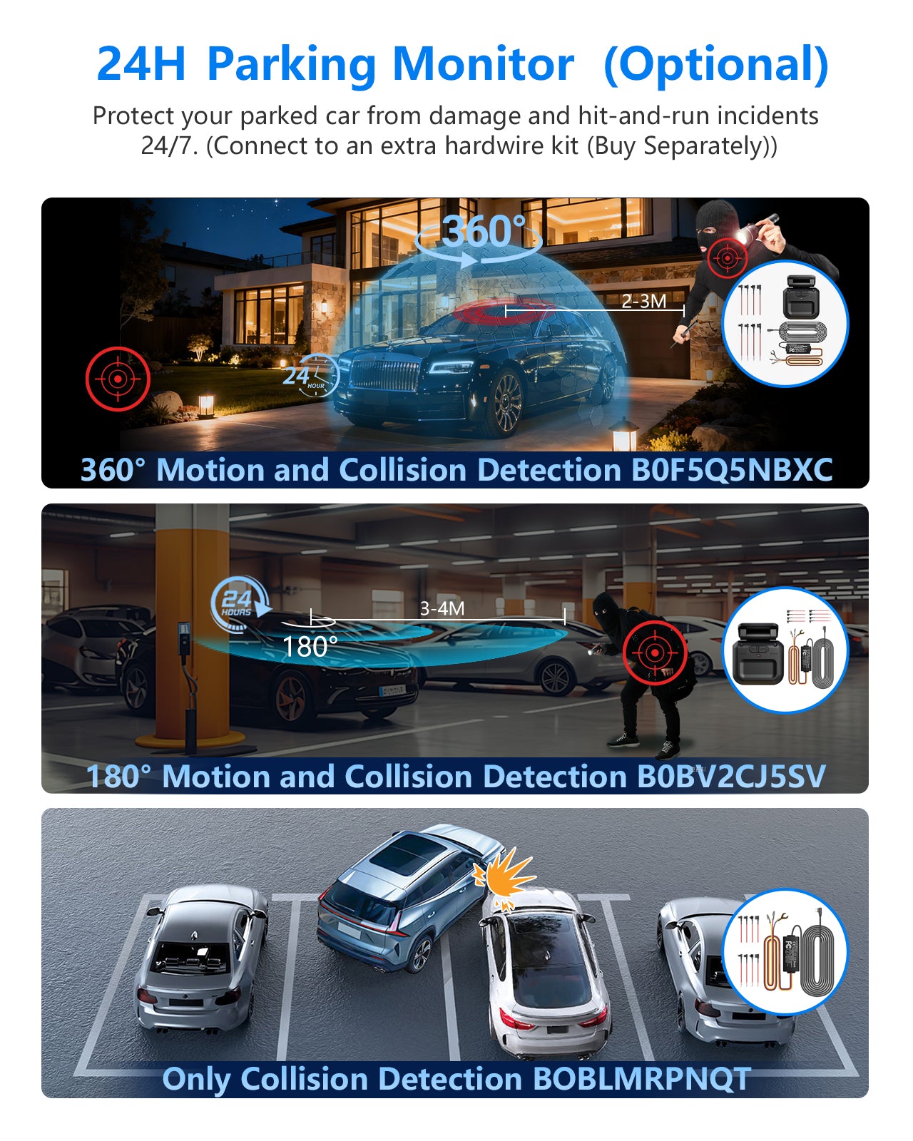 HUPEJOS V8Max-4CH STARVIS 2 HDR IMX675 360° 4K Dash Cam With AI DMS Built-in GPS WiFi Voice Control,3" Touch Screen,Parking Mode