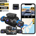 HUPEJOS V8Max-4CH STARVIS 2 HDR IMX675 360° 4K Dash Cam With AI DMS Built-in GPS WiFi Voice Control,3" Touch Screen,Parking Mode
